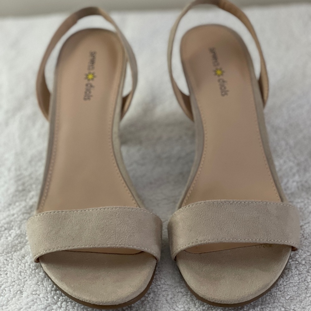 Women’s cream velvet strappy heels